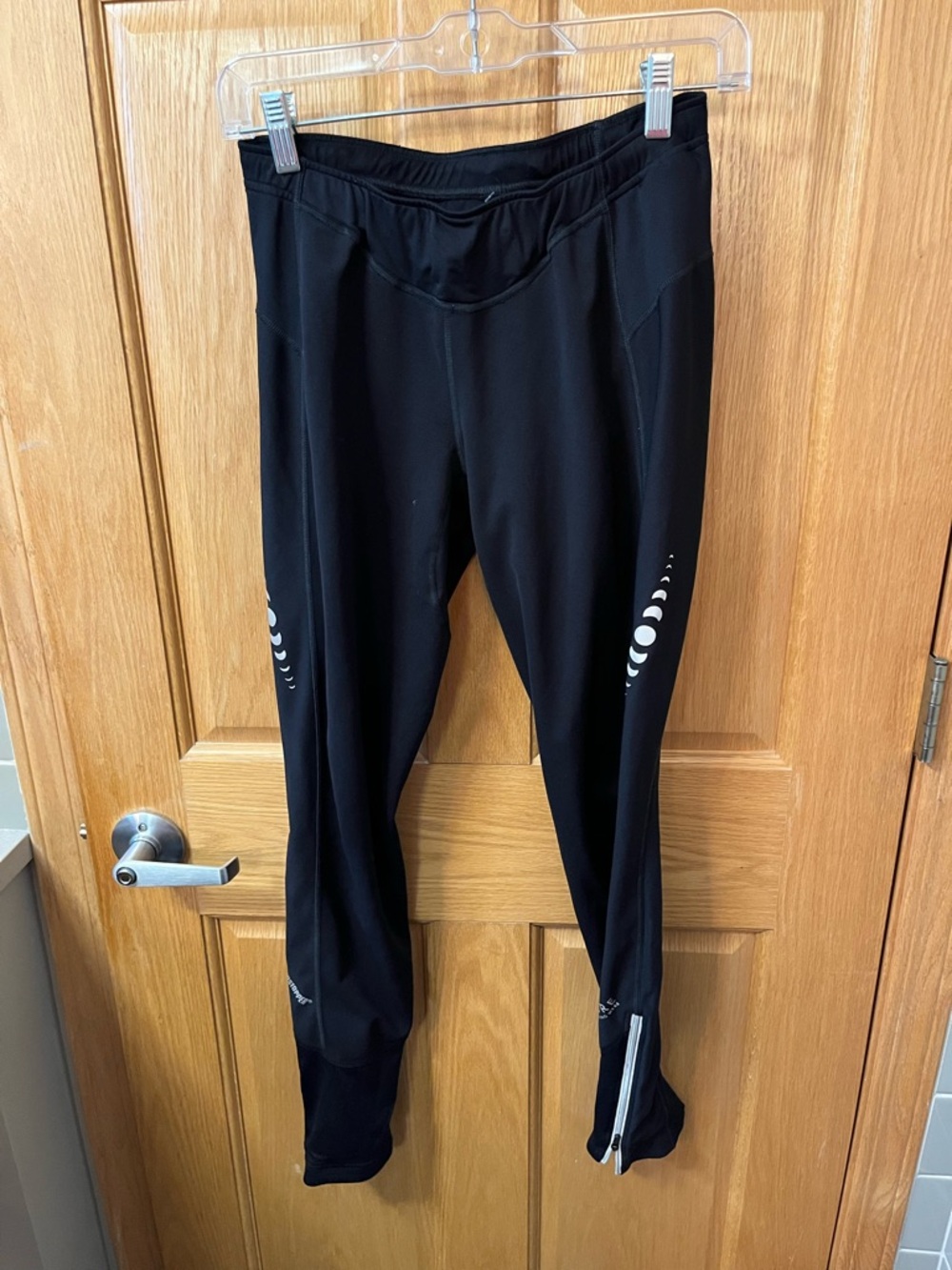 Gore Wear Windstopper Black Reflective Running Tights with Zipper Ankles Large